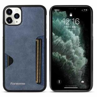 For iPhone 11 Pro Max Forwenw F5 Series Integrated Card Bag Phone Case(Blue)