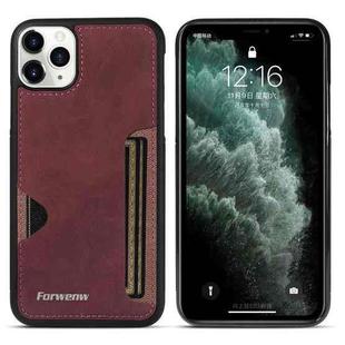 For iPhone 11 Pro Max Forwenw F5 Series Integrated Card Bag Phone Case(Red)