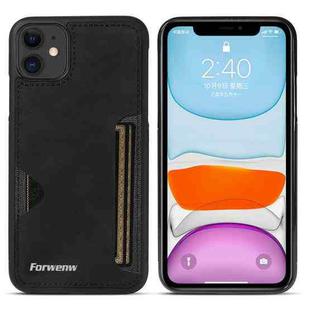 For iPhone 11 Forwenw F5 Series Integrated Card Bag Phone Case(Black)