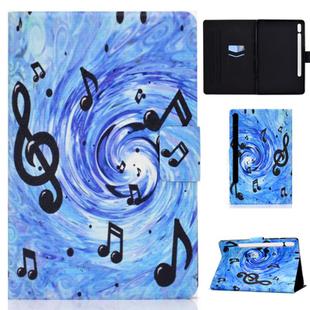 For Samsung Galaxy Tab S8 / Galaxy Tab S7 T870 Colored Drawing Horizontal Flip Leather Case with Holder & Card Slots & Sleep / Wake-up Function(Sheet Music)
