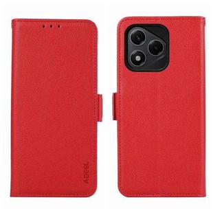 For Honor 400 Lite Global  ABEEL Side-Magnetic Litchi Pattern Leather RFID Phone Case(Red)