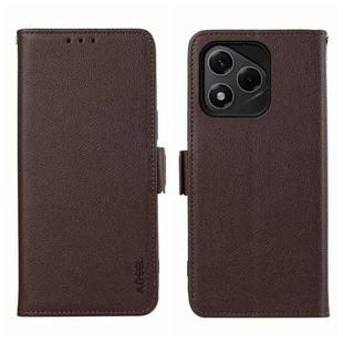 For Honor 400 Lite Global  ABEEL Side-Magnetic Litchi Pattern Leather RFID Phone Case(Brown)
