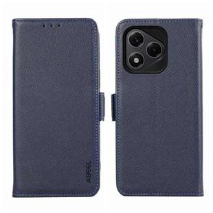For Honor 400 Lite Global  ABEEL Side-Magnetic Litchi Pattern Leather RFID Phone Case(Blue)