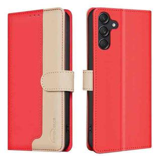 For Samsung Galaxy M36 5G Color Matching RFID Anti-theft Leather Phone Case(Red)