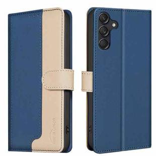 For Samsung Galaxy M36 5G Color Matching RFID Anti-theft Leather Phone Case(Blue)