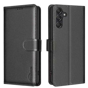 For Samsung Galaxy M36 5G6 5G Litchi Texture RFID Anti-theft Leather Phone Case(Black)