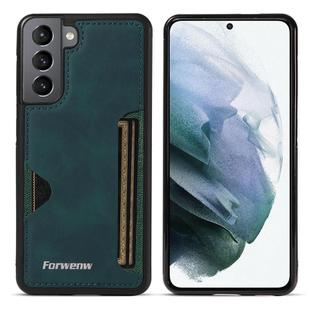 For Samsung Galaxy S21 5G Forwenw F5 Series Integrated Card Bag Phone Case(Green)