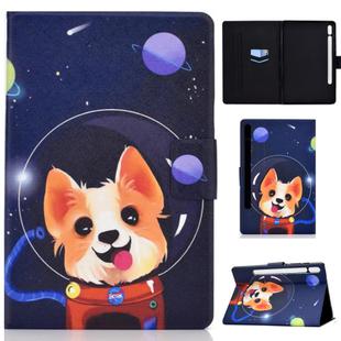 For Samsung Galaxy Tab S8 / Galaxy Tab S7 T870 Colored Drawing Horizontal Flip Leather Case with Holder & Card Slots & Sleep / Wake-up Function(Space Dog)