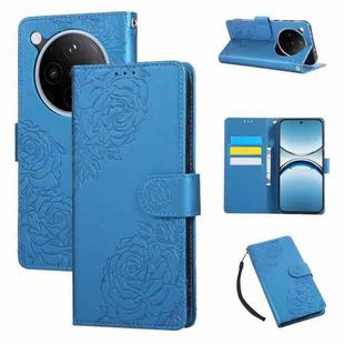 For OPPO Find X8 Pro 5G Rose Flower Embossed 3-Card Slots Leather Phone Case(Blue)