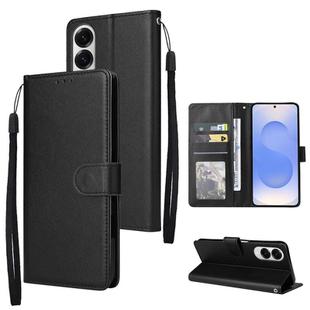For Samsung Galaxy S25 Edge 5G 3-Card Slots Multifunctional Leather Phone Case(Black)