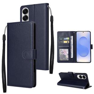 For Samsung Galaxy S25 Edge 5G 3-Card Slots Multifunctional Leather Phone Case(Blue)