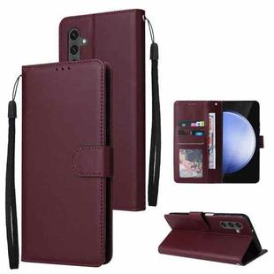 For Samsung Galaxy S25 FE 5G 3-Card Slots Multifunctional Leather Phone Case(Wine Red)