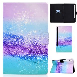 For Samsung Galaxy Tab S8 / Galaxy Tab S7 T870 Electric Pressed Colored Drawing Horizontal Flip Leather Case with Holder & Card Slots & Sleep / Wake-up Function(Color Sand)
