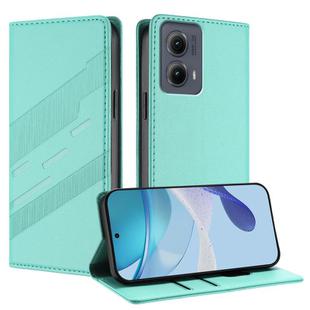 For Motorola Edge 5G 2024 Embossed Multi-functional Wallet Retro Leather Phone Case(Mint Green)