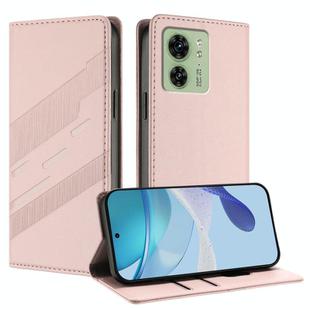 For Motorola Edge 40 Embossed Multi-functional Wallet Retro Leather Phone Case(Pink)