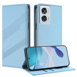 For Motorola Edge 50 Fusion Embossed Multi-functional Wallet Retro Leather Phone Case(Light Blue)
