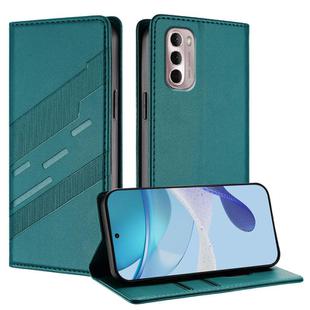 For Motorola Moto G Stylus 4G 2022 Embossed Multi-functional Wallet Retro Leather Phone Case(Dark Green)