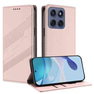 For Motorola Edge 60 Fusion Embossed Multi-functional Wallet Retro Leather Phone Case(Pink)