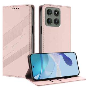 For Motorola Edge 60 Pro Embossed Multi-functional Wallet Retro Leather Phone Case(Pink)