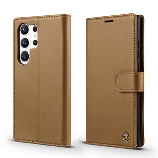 For Samsung Galaxy S22 Ultra 5G Forwenw F6 Series RFID Leather Phone Case(Brown)