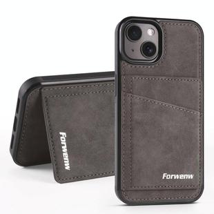 For iPhone 13 mini Forwenw F8 Series 2 in 1 Magnetic Card Slot Leather Phone Case(Grey)