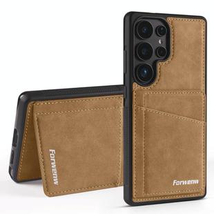 For Samsung Galaxy S25 Ultra 5G Forwenw F8 Series 2 in 1 Magnetic Card Slot Leather Phone Case(Brown)