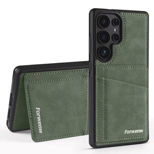 For Samsung Galaxy S25 Ultra 5G Forwenw F8 Series 2 in 1 Magnetic Card Slot Leather Phone Case(Green)