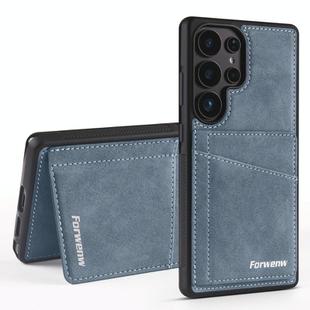 For Samsung Galaxy S25 Ultra 5G Forwenw F8 Series 2 in 1 Magnetic Card Slot Leather Phone Case(Blue)