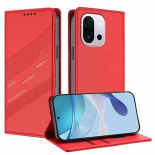 For OnePlus 13T Embossed Multi-functional Wallet Retro Leather Phone Case(Red)