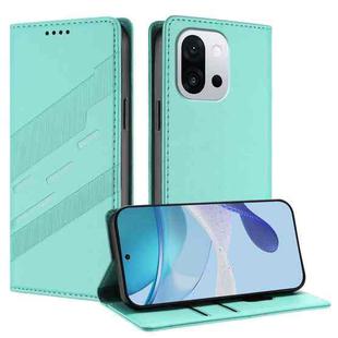 For OnePlus 13T Embossed Multi-functional Wallet Retro Leather Phone Case(Mint Green)