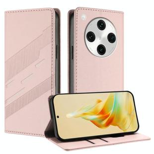 For OPPO Find X8 Pro Embossed Multi-functional Wallet Retro Leather Phone Case(Pink)