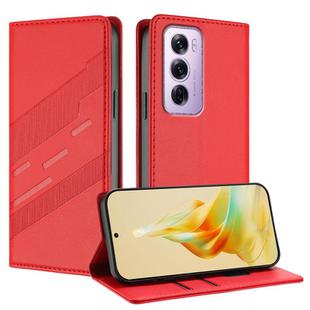 For OPPO Reno12 Pro 5G Embossed Multi-functional Wallet Retro Leather Phone Case(Red)