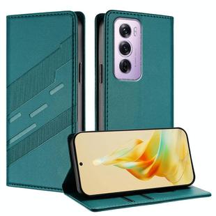For OPPO Reno12 Pro 5G Embossed Multi-functional Wallet Retro Leather Phone Case(Dark Green)