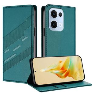 For OPPO Reno13 5G Embossed Multi-functional Wallet Retro Leather Phone Case(Dark Green)