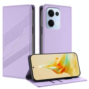 For OPPO Reno13 5G Embossed Multi-functional Wallet Retro Leather Phone Case(Light Purple)