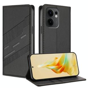 For OPPO Reno13 F Embossed Multi-functional Wallet Retro Leather Phone Case(Black)