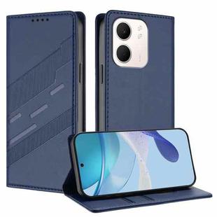 For OPPO A5x 5G Embossed Multi-functional Wallet Retro Leather Phone Case(Dark Blue)