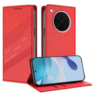 For OPPO Find X8s Embossed Multi-functional Wallet Retro Leather Phone Case(Red)