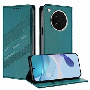 For OPPO Find X8s Embossed Multi-functional Wallet Retro Leather Phone Case(Dark Green)