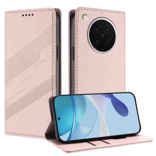 For OPPO Find X8s Embossed Multi-functional Wallet Retro Leather Phone Case(Pink)