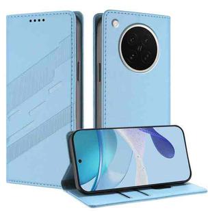 For OPPO Find X8s Embossed Multi-functional Wallet Retro Leather Phone Case(Light Blue)