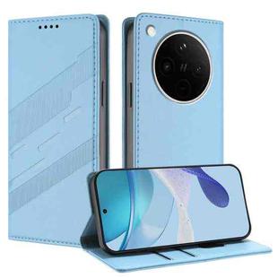 For OPPO Find X8s+ Embossed Multi-functional Wallet Retro Leather Phone Case(Light Blue)