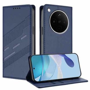 For OPPO Find X8s+ Embossed Multi-functional Wallet Retro Leather Phone Case(Dark Blue)