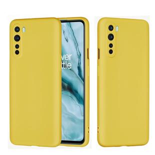 For OnePlus Nord Solid Color Liquid Silicone Dropproof Full Coverage Protective Case(Yellow)