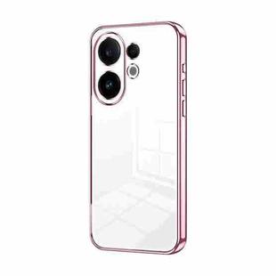 For vivo S30 Transparent Plating Fine Hole Phone Case(Pink)