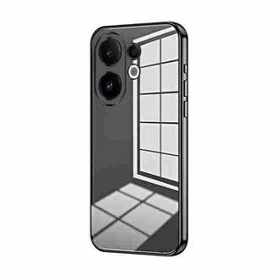 For vivo S30 Transparent Plating Fine Hole Phone Case(Black)