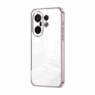 For vivo S30 Pro mini Transparent Plating Fine Hole Phone Case(Pink)
