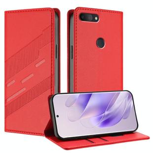 For TCL L10 Embossed Multi-functional Wallet Retro Leather Phone Case(Red)