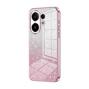 For vivo S30 Gradient Glitter Powder Electroplated Phone Case(Pink)