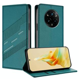 For Realme 14 Pro+ Embossed Multi-functional Wallet Retro Leather Phone Case(Dark Green)